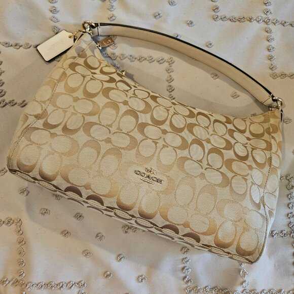 Coach Signature East/West Celeste Convertible Hobo Crossbody Bag Authentic - Picture 3 of 6